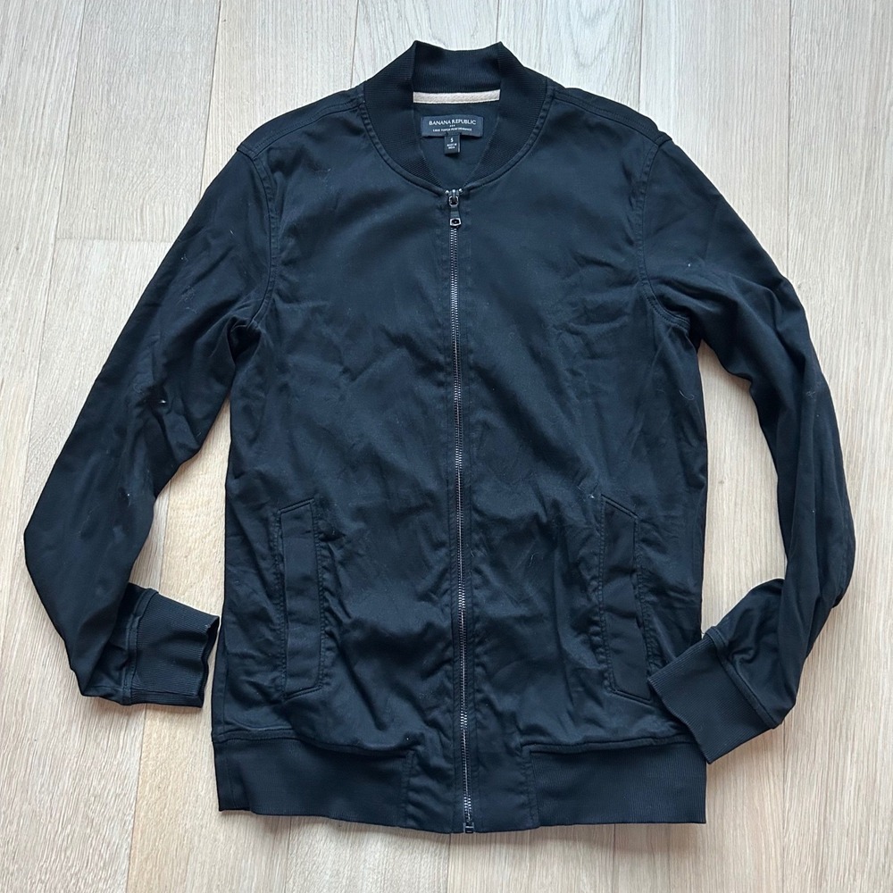 Banana Republic Factory Luxe Touch Performance Bomber‎ Jacket Black Mens Small